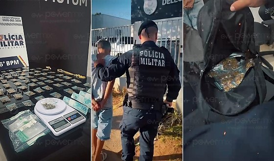 Adolescente é apreendido com mais de 60 porções de maconha em Nova Mutum/MT; Veja vídeo