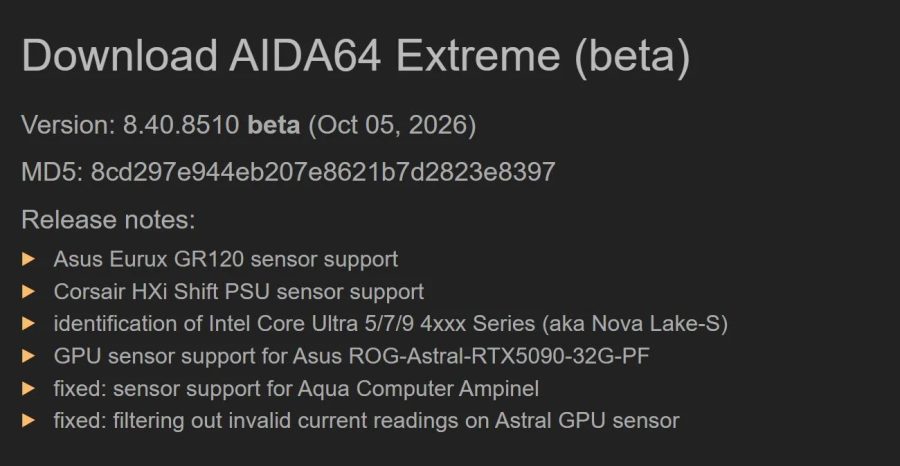 AIDA64 vaza Intel Core Ultra 4000 e nova mudança de nomes