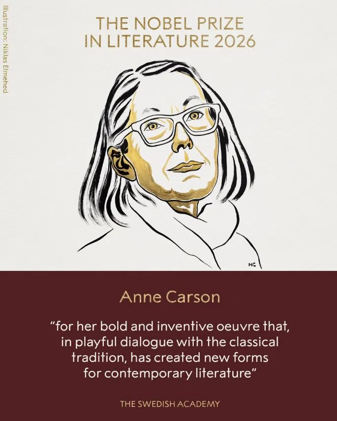 Anne Carson vence Prêmio Nobel de Literatura 2026