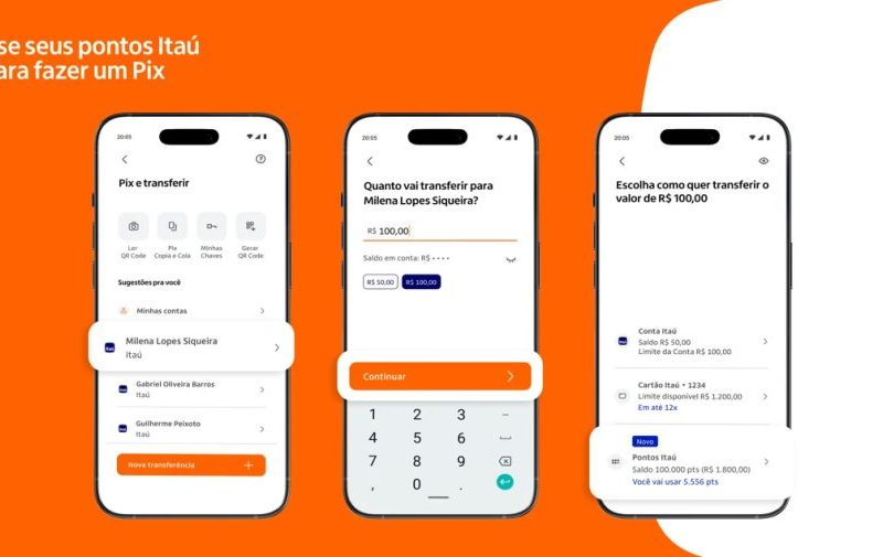 Itaú libera Pix com pontos do cartão de crédito