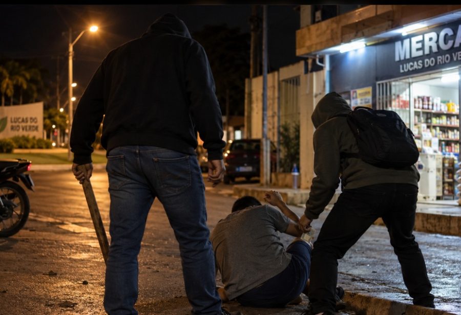 Homem é espancado com pedaço de madeira e assaltado enquanto seguia para mercado em Lucas do Rio Verde