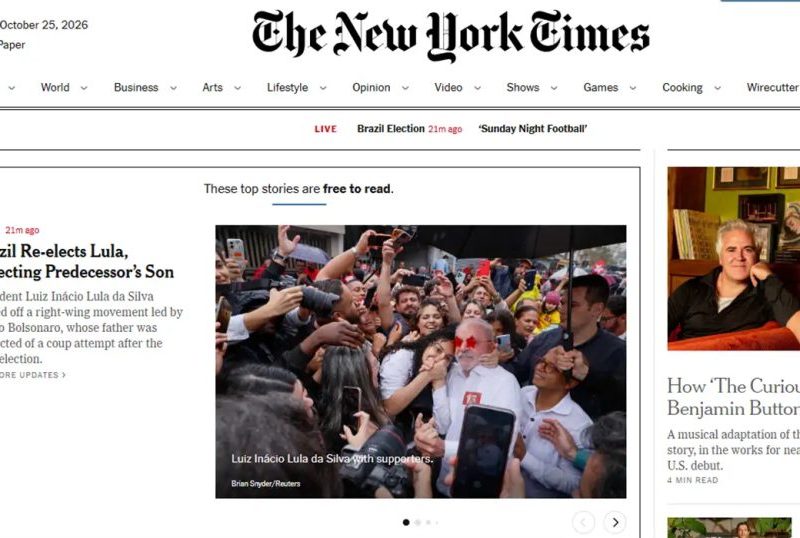 Imprensa internacional destaca vitória histórica de Lula