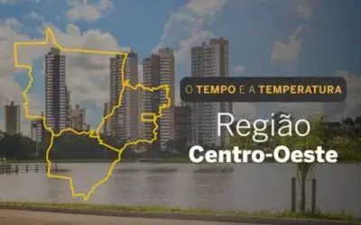 O TEMPO E A TEMPERATURA: Sábado prossegue com tempo instável e risco de temporais em Goiás e Mato Grosso