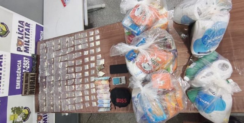 Patrulha Rural apreende 102 porções de drogas e prende faccionado por tráfico em Guiratinga