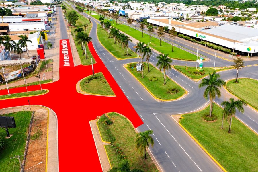 Trechos de avenidas serão interditados neste sábado e domingo para obras na BR-163 em Lucas Do Rio Verde