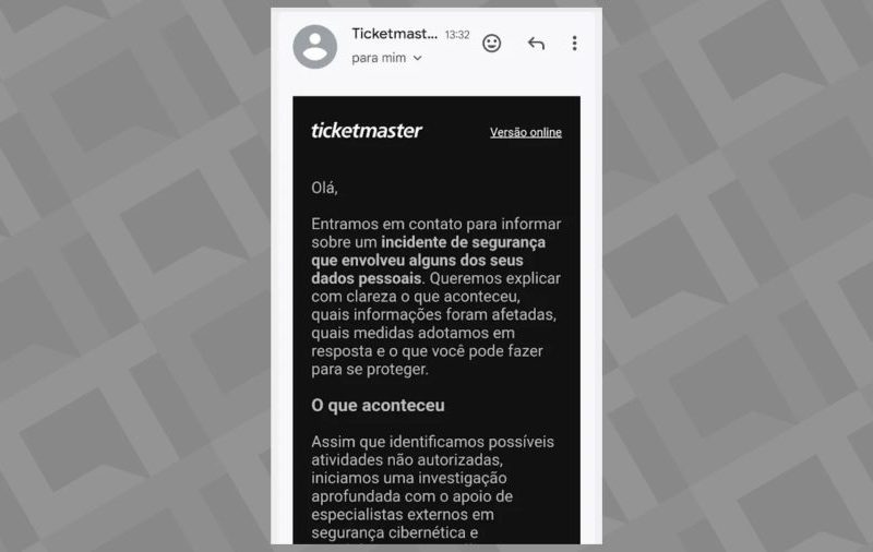 Ticketmaster confirma vazamento de dados de clientes no Brasil